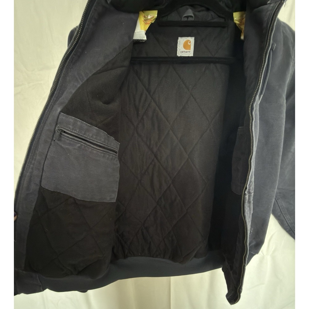 Women's Carhartt Hooded Active Jacket Coat Dark  Blue WJ130 Sz Med RN# 14806 - Picture 4 of 8